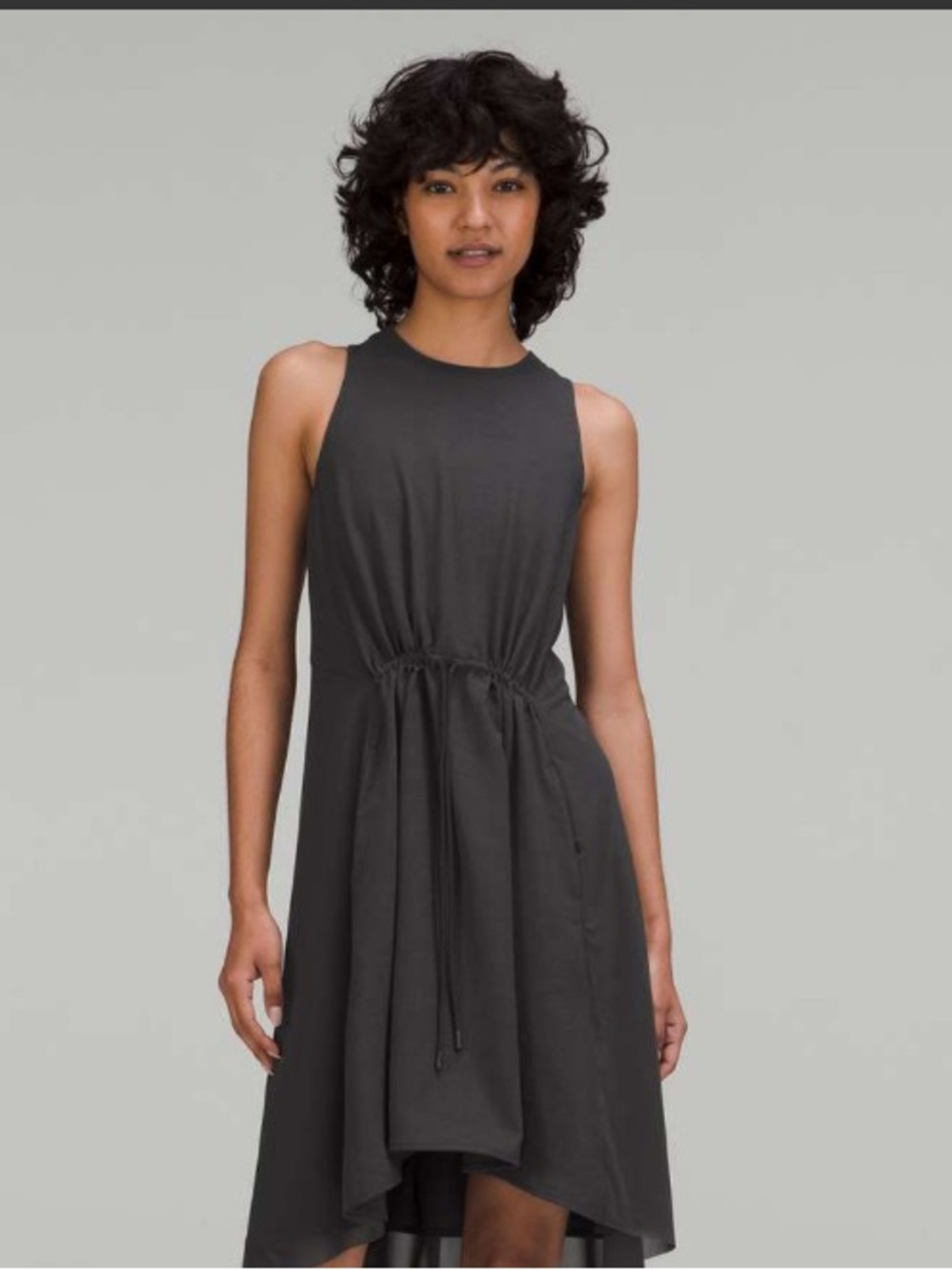 lululemon sz 6 Mesh Overlay High-Neck Dress Graphite Grey athleisure loungewear